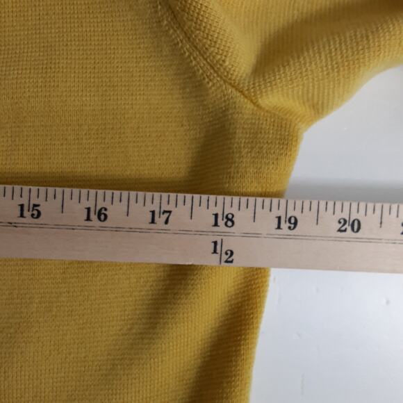 Talbots 100% Merino Wool Cardigan Sweater Military Band Jacket Mustard Womens M - Picture 7 of 9